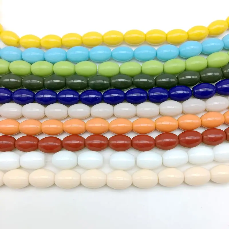 Прозрачные стеклянные бусины в форме яйца 8x10 мм|diy jewelry making|glass beadsbeads diy |