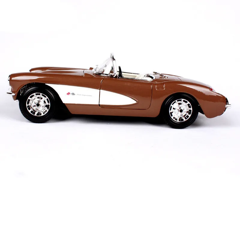 Моделирование 1:18 1957 Chevrolet Corvette металлический сплав модель автомобиля, коллекция и подарок капот классическая модель автомобиля украшения