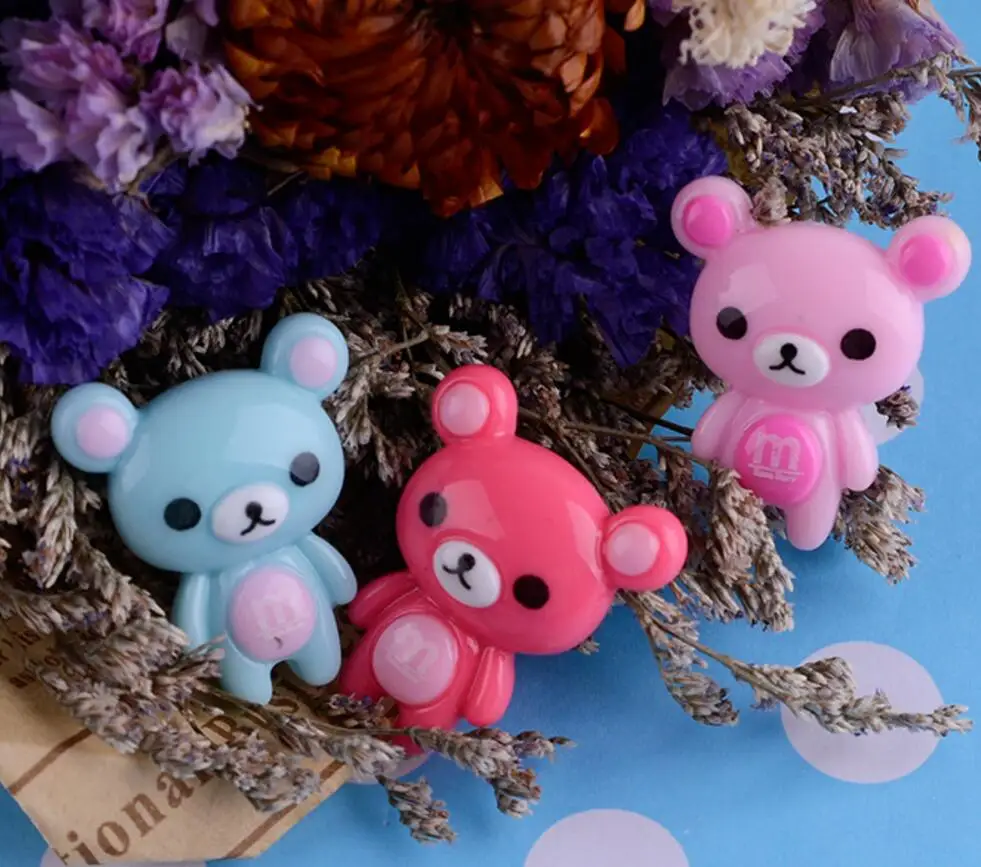 100 шт. полимерные бусины с милым медвежонком фигурки миниатюрные для