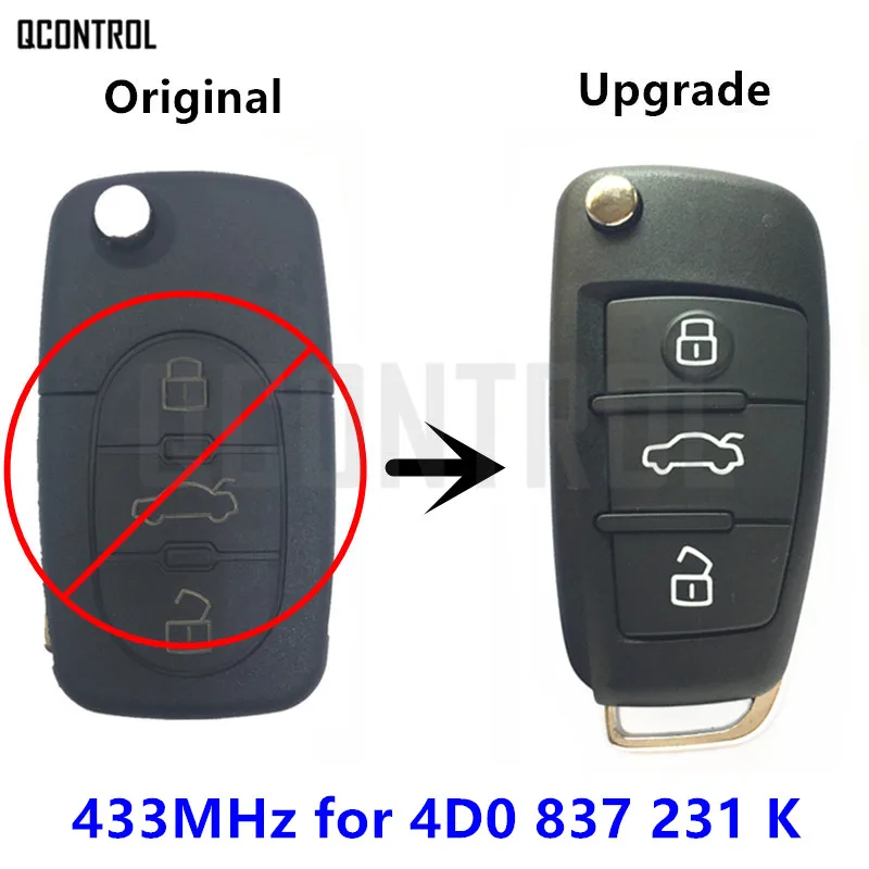 Пульт дистанционного управления QCONTROL для AUDI 4D0837231K A6 S6 RS6 A8 TT 433 92 МГц 1996 - 2006 4D0 837 231 K