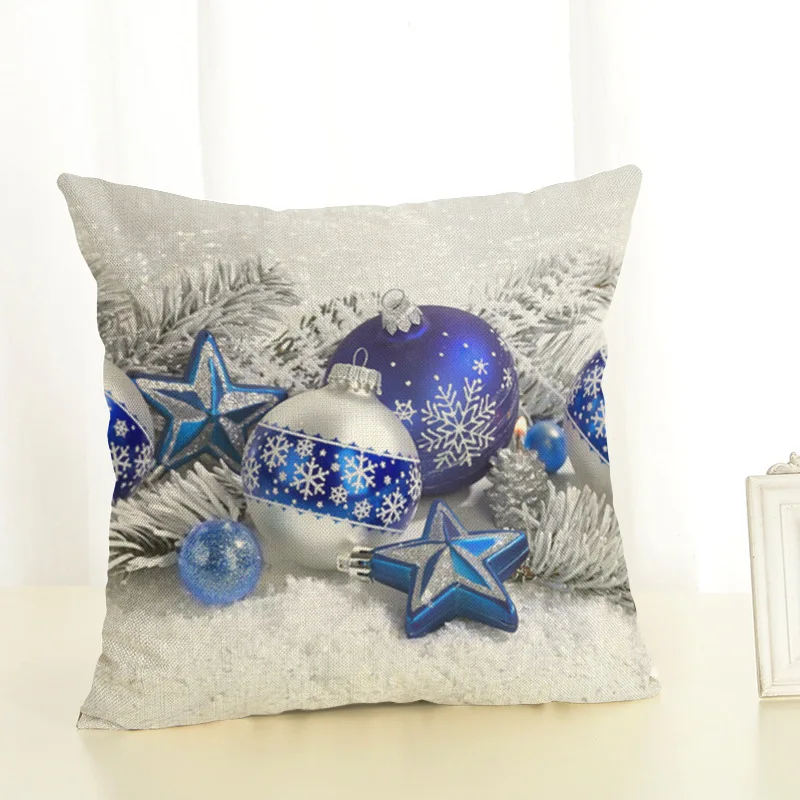 Merry Christmas Decorations for Home Square Linen Cover Cushion New Gift Decoration Pillowcase Ball Pattern | Дом и сад