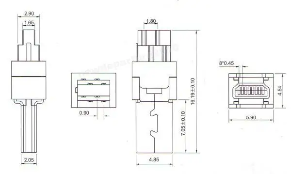 20 шт. в партии мини USB 8 адаптер Разъем для DIY
