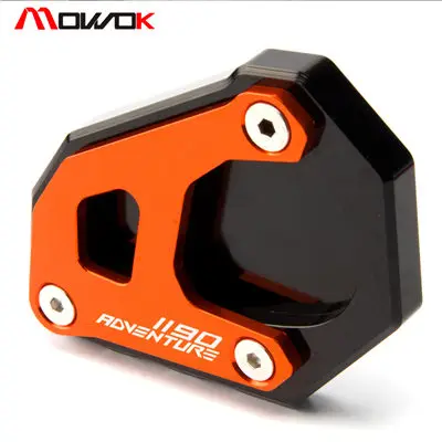 1190 orange black Для KTM 1050 1090 1190 1290 приключение ADV 2007- Мотоцикл с ЧПУ боковая стойка расширения пластины подставки увеличить Pad - Цвет: 1190 orange black