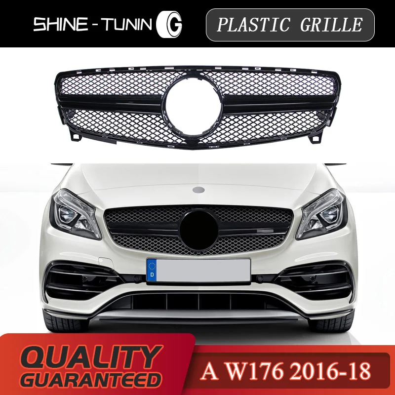 Передняя решетка подходит для mercedes NEW A class W176 amg A180 A200 A260 A45 2016 + Автогонки без