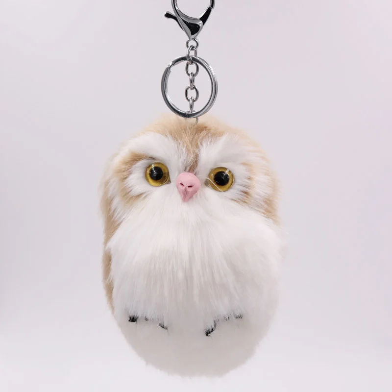 Брелки для ключей RE Cute Pompom Owl брелки с искусственным кроличьим мехом пушистые