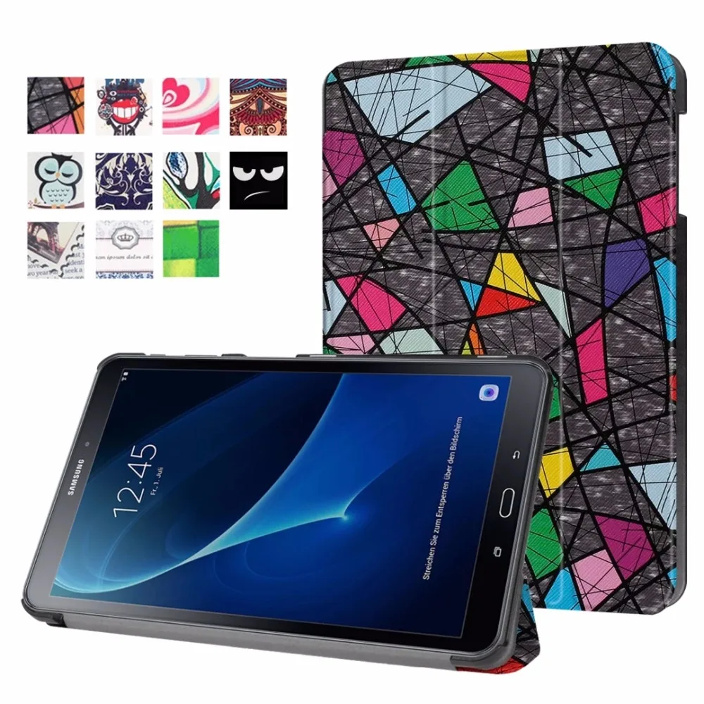 High quality PU Case Cover For Samsung Galaxy Tab A 10.1 2016 T585 T580 SM-T580 T580N +Stylus+ Screen Protector gifts | Компьютеры и