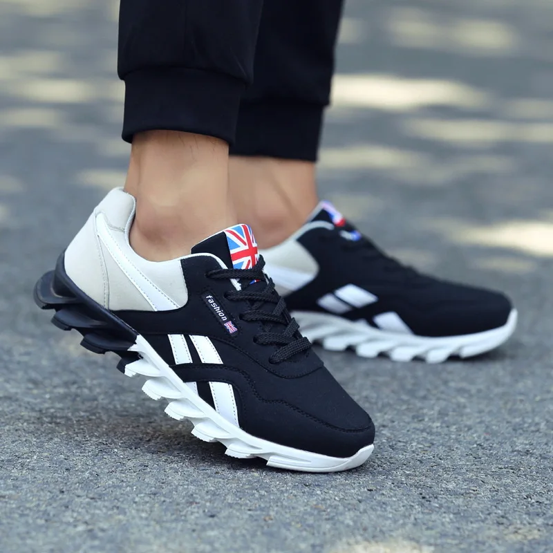 Men Casual Shoes Spring Autumn Breathable Mens Zapatillas Hombre Fashion Lace Up Blue Red Grey plus size 39-46 | Обувь