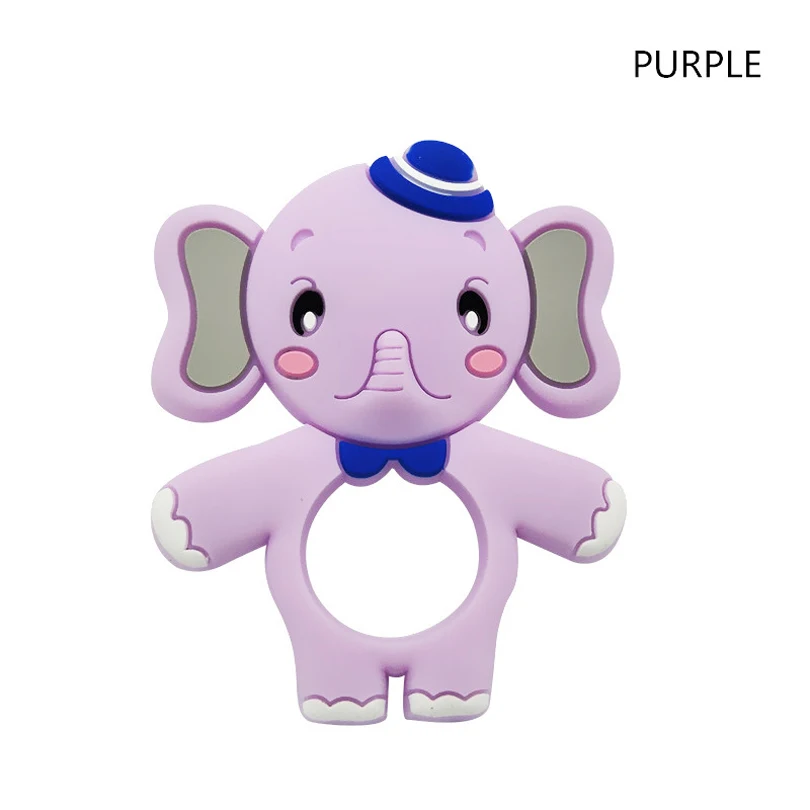 10pc Purple Elephant 10 шт. слон Силиконовые Прорезыватели для зубов милые животные кулон в виде игрушки для режущихся зубов Цепочки и ожерелья DIY ручной работы жевательные подвески ребенка режутся зубы подарок игрушки, не содержащие БИСФЕНОЛ - Цвет: 10pc Purple Elephant