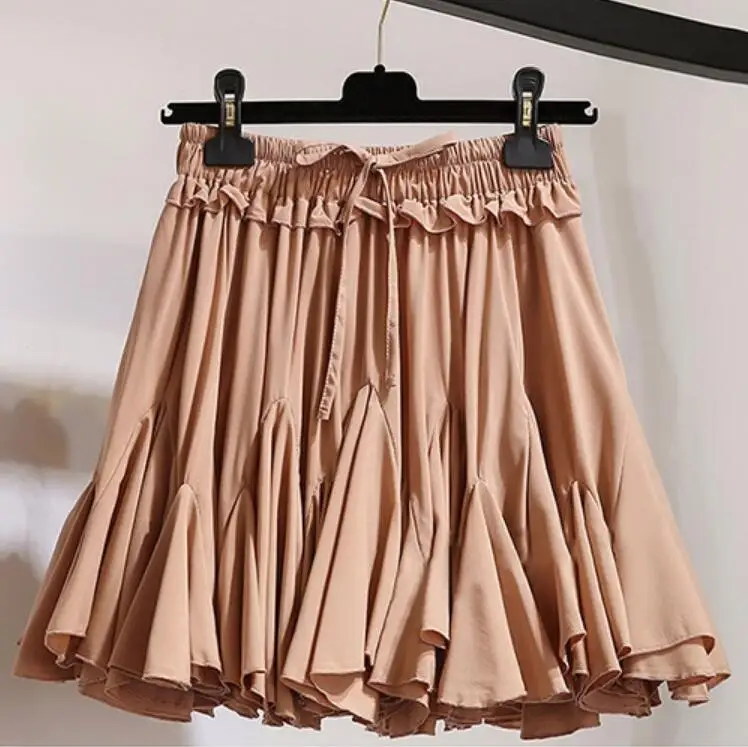 White Black Chiffon Summer Shorts Skirt Women 2019 Fashion Korean High Waist Tutu Pleated Mini Sun School Female | Женская одежда