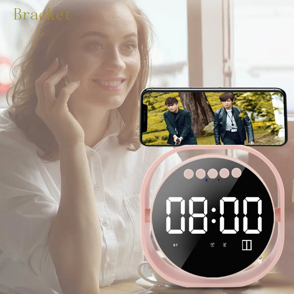 Портативный беспроводной будильник с Bluetooth стереозвук светодиодный дисплей
