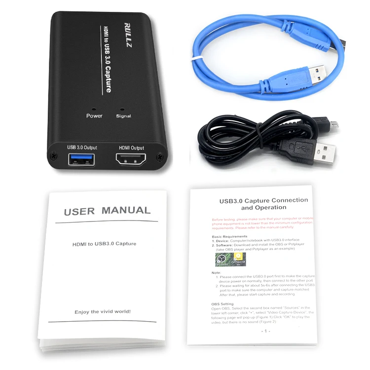 Black NO Package 1080P 60fps Full HD видео рекордер микрофон HDMI к USB 3,0 видео Захват карты устройство для Mac Windows Linux OBS Vmix прямая потоковая передача - Цвет: Black NO Package