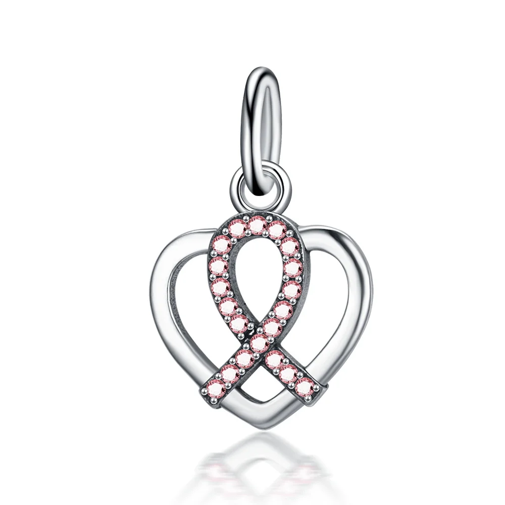 DIY кулон бусины в форме сердца серебро 925 пробы Висячие Подвески Fit Pandora Браслет