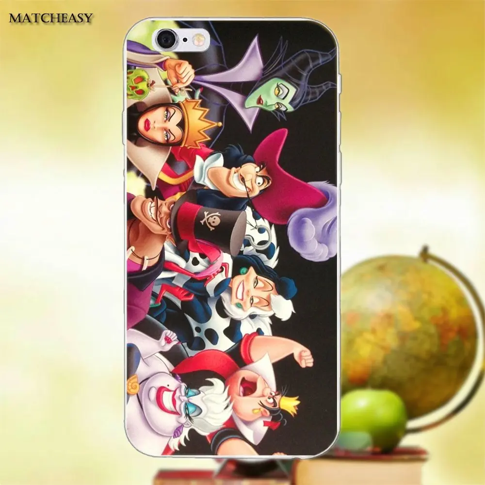 Soft TPU Cases Covers Disny Villains For Apple iPhone X XS Max XR 4 4S 5 5C SE 6 6S 7 8 Plus | Мобильные телефоны и