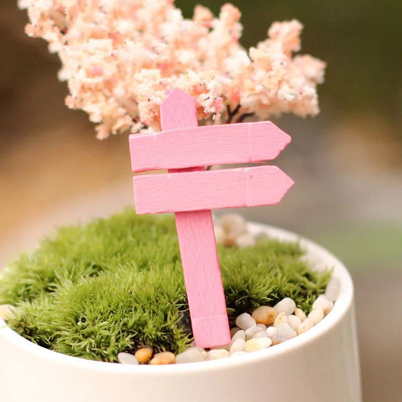 5PCS/Set DIY Microlandschaft Random Color Wooden MINI Graden Signpost Landscaping Accessories Fence Home Decorations | Дом и сад