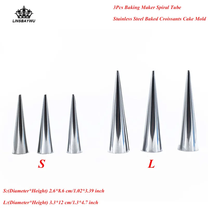 Горячее предложение 3 шт./компл. спиральная трубка запеченные круассаны Сделай