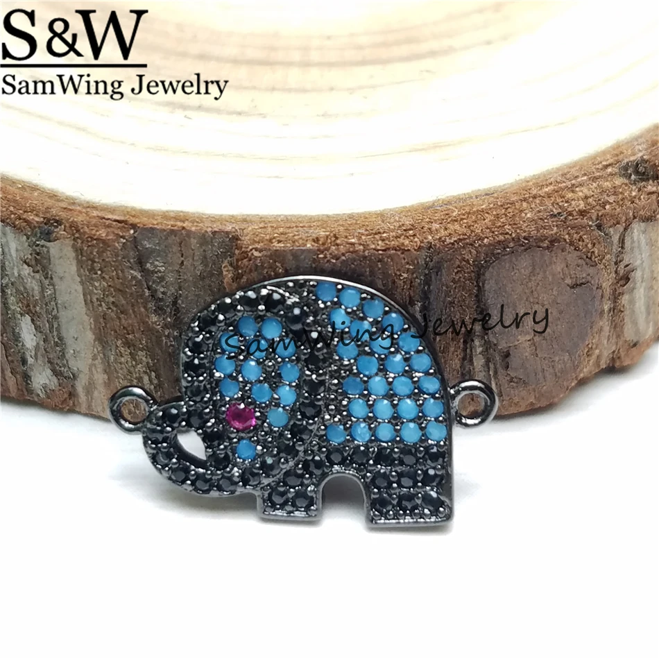 10 шт. оптовая продажа Слон Подвески античная прекрасный камень инкрустированные