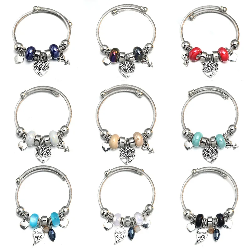 

Tree Of Life Love Flower Beaded Bracelet Jewelry 6 Colour Adjustable Bracelet Bangles Romantic Accessories Fashion Women Jewelry