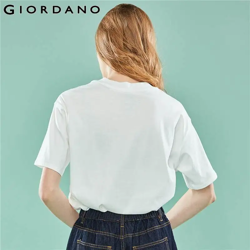 Мужские и женские футболки для пар Giordano стильная футболка унисекс с графическим