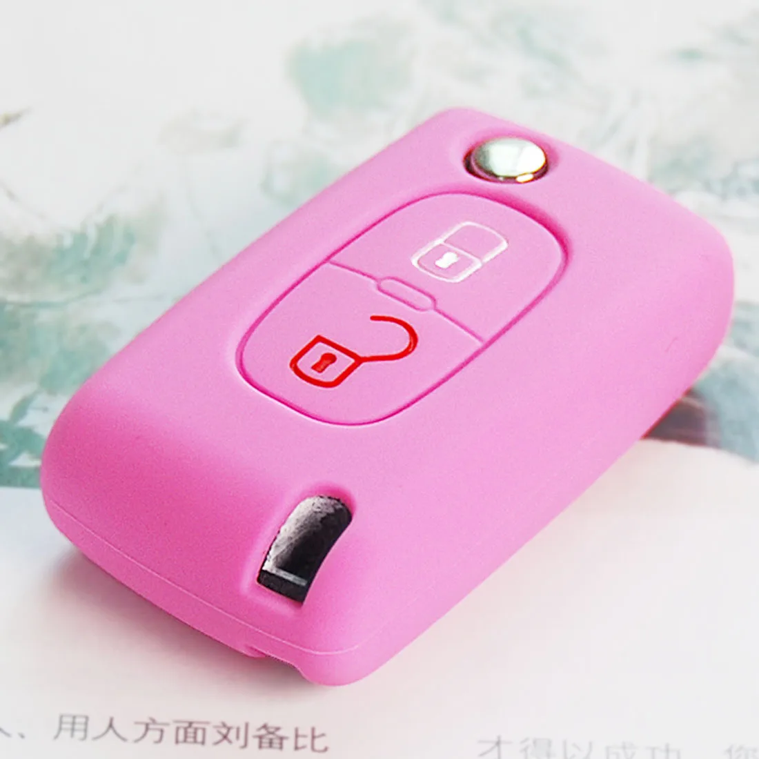 

Dewtreetali Protector Cover For PEUGEOT 207 307 308 407 408 For Citroen C3 C4 C4L C5 C6 2 buttons Silicone Car Key Case