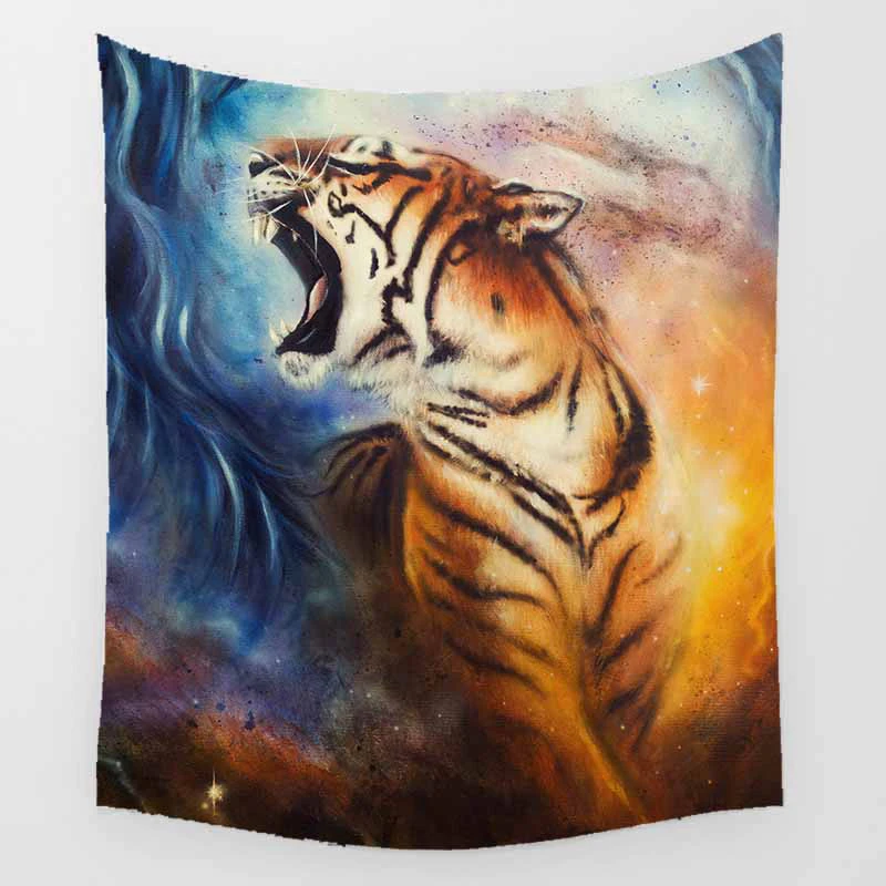 Гобелен с единорогом тигром драконом бабочкой настенный гобелен украшение для
