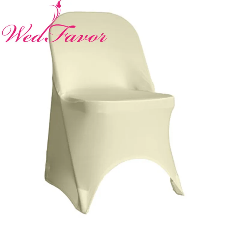 WedFavor 50 шт. спандекс лайкра складные чехлы для стульев для гостиницы Банкет Свадебные украшения - Цвет: Ivory