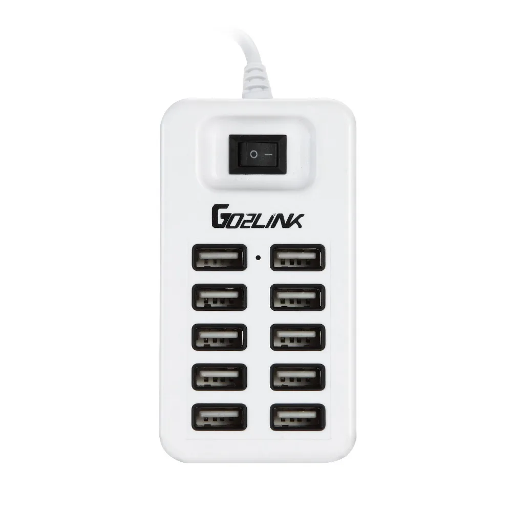 Go2linK Мульти 10 портов USB 2,0 USB зарядное устройство вкл/выкл переключатель Портативный USB разветвитель периферийные устройства Аксессуары для компьютера/телефона