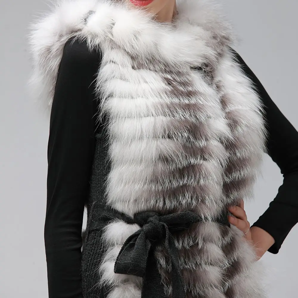 Falapu/Новый стильный жилет из лисьего меха весенне осенний модный тонкий hs128 203|fox fur