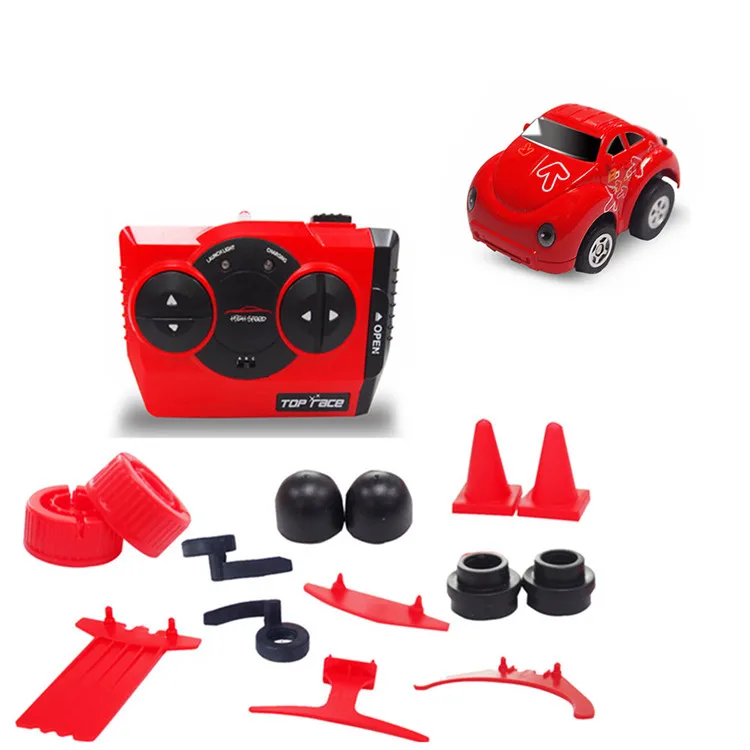 Мини-Мультяшные транспортные средства игрушка маленький RC трюк Carros микро-пульт дистанционного управления машинки детский день рождения, день рождение мальчика подарки с колесами или дорожными блоками