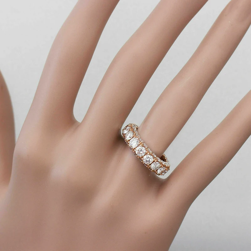 Твердые 14 K желтое золото сердце Moissanite развлечение полный алмазный обруч 3 мм Df