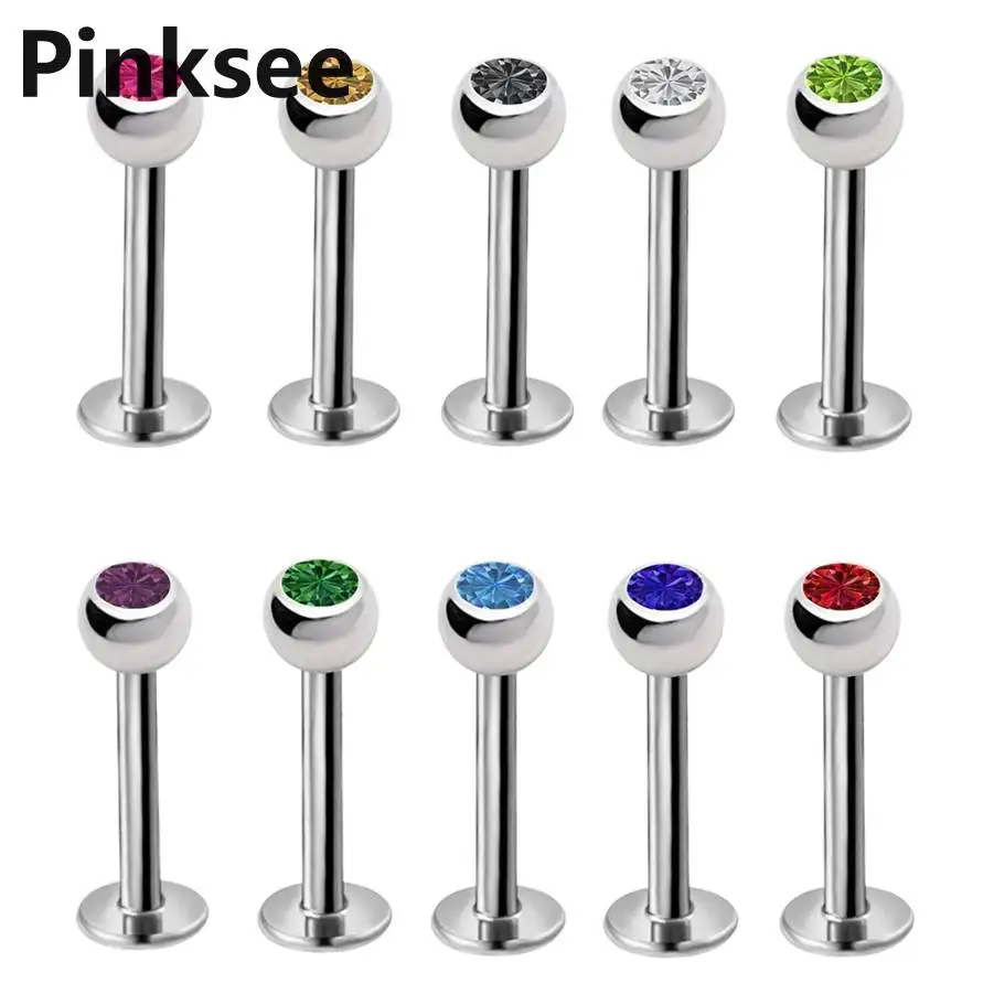 Циркониевое кольцо для губ с цирконием 2 шт. пирсинг хрящевой части уха сережки из