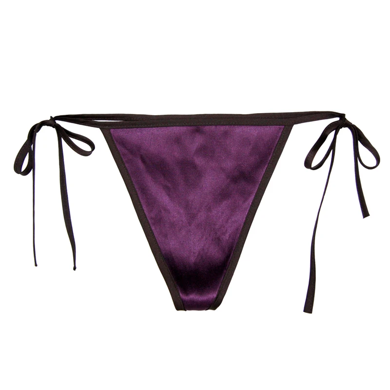 Женские трусики с завязкой сбоку сексуальные стринги из 93% шелка и 7% спандекса