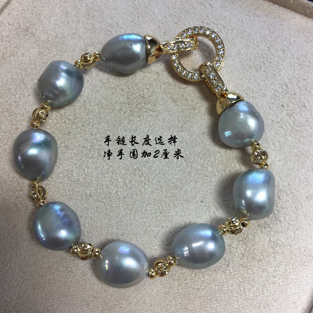 

women's Genuine Natural pearl necklace highlighting grandma gray baroque freshwater pearl necklace sweater chain