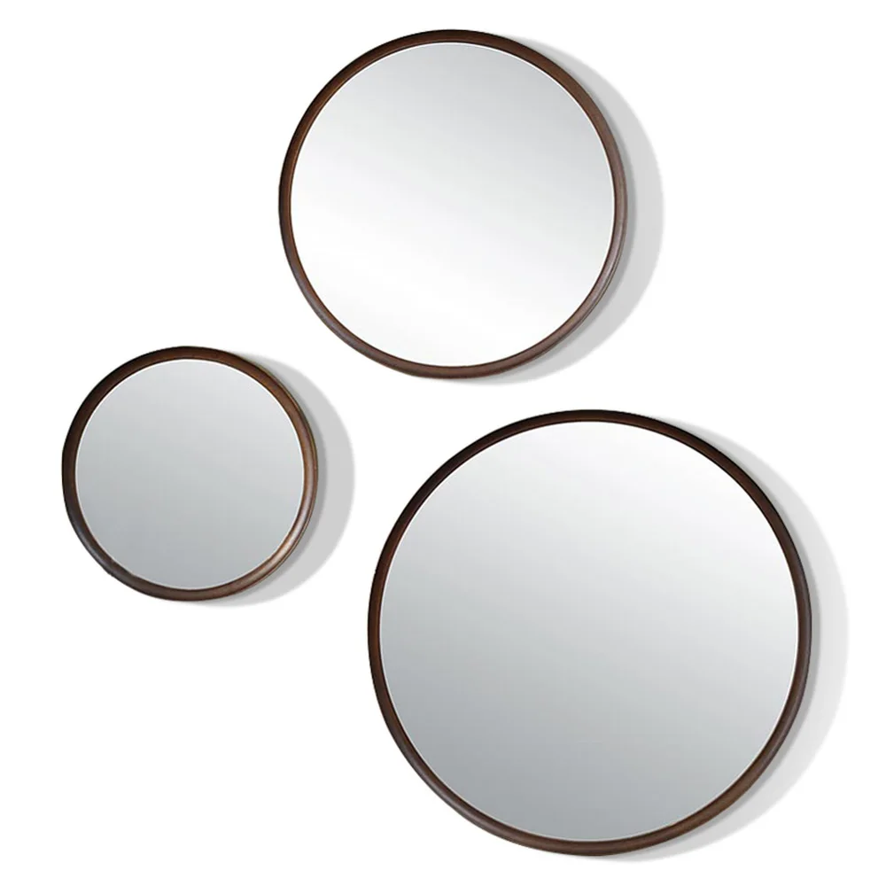 

A1 1pack Chinese style wood round bathroom mirror wall hanging bedroom mirror dressing table decoration makeup mirror wx8231340