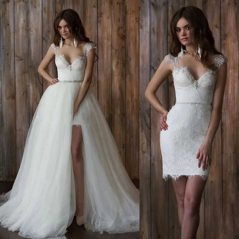 2017 Vestido Де Noiva Сшитое Белый/Слоновая Кость Тюль Атласная Аппликации