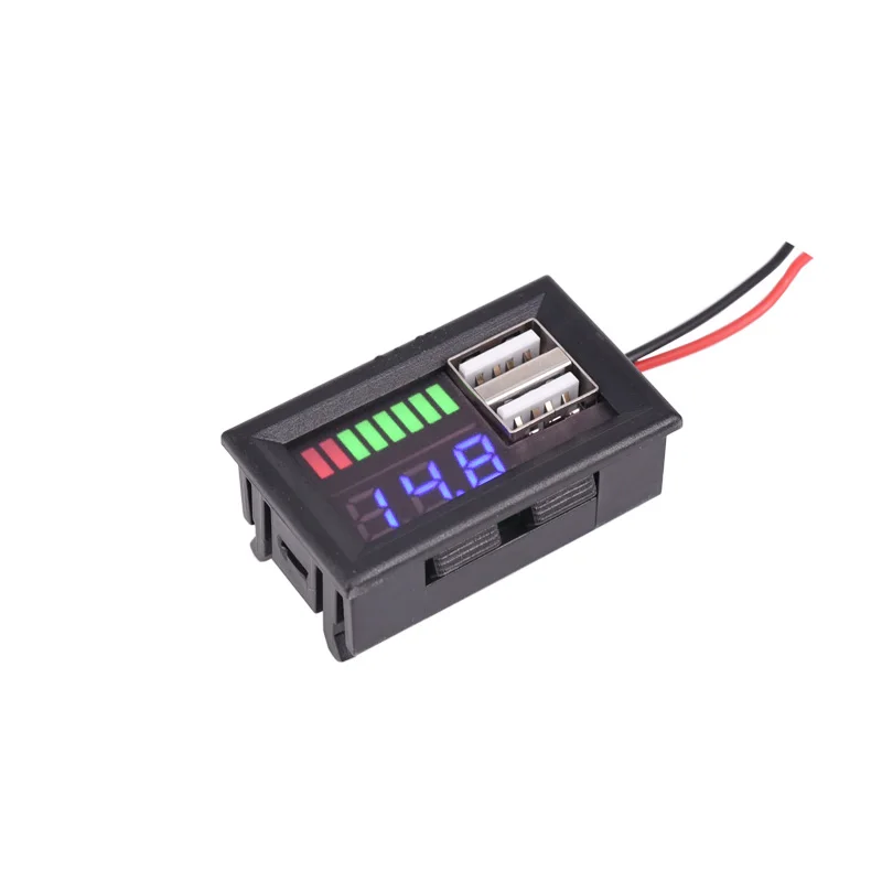 Red Led Digital Display Voltmeter Mini Voltage Meter Volt Tester Panel for Dc 12V Cars Motorcycles Vehicles Usb 5V2a Output Ba |