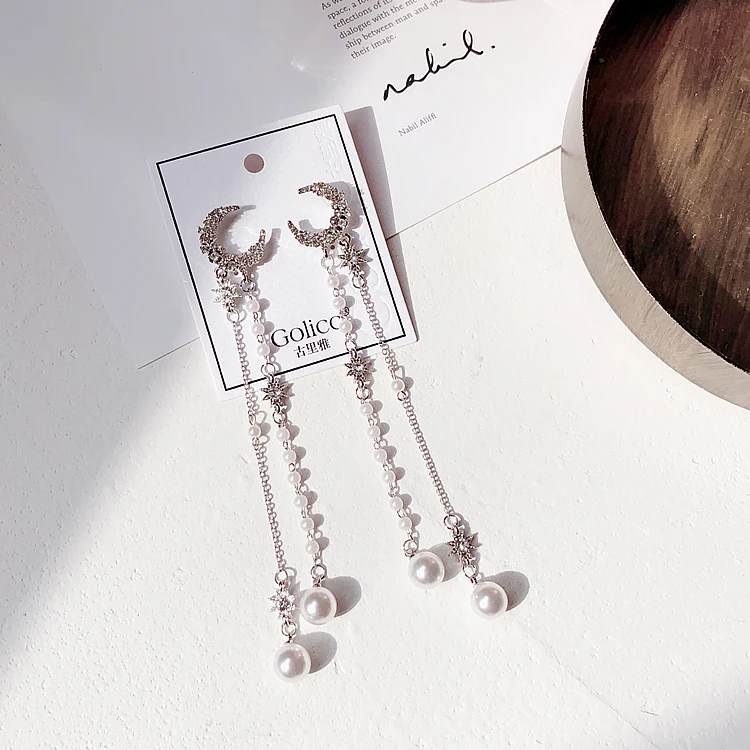 Высокое качество новые жемчужные длинные серьги с кисточкой Женские Ювелирные