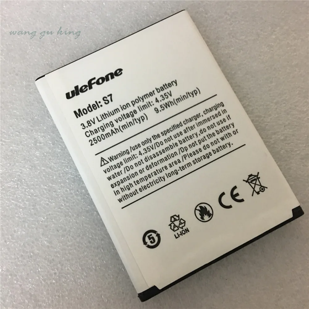 Мобильный телефон аккумулятор Ulefone S7 2500 мАч Оригинальная батарея 5 0 дюйма