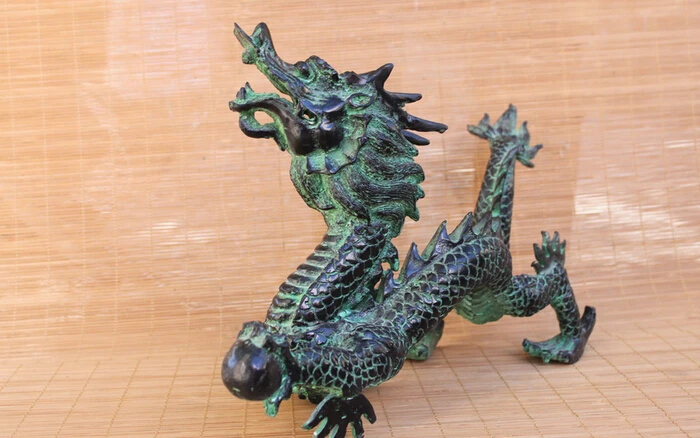 Chinese Bronze Copper carved Fly dragon Home Feng shui Decor Statue garden decoration | Дом и сад