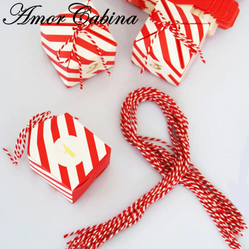 48 шт. креативная красно-белая полосатая Свадебная подарочная коробка как для