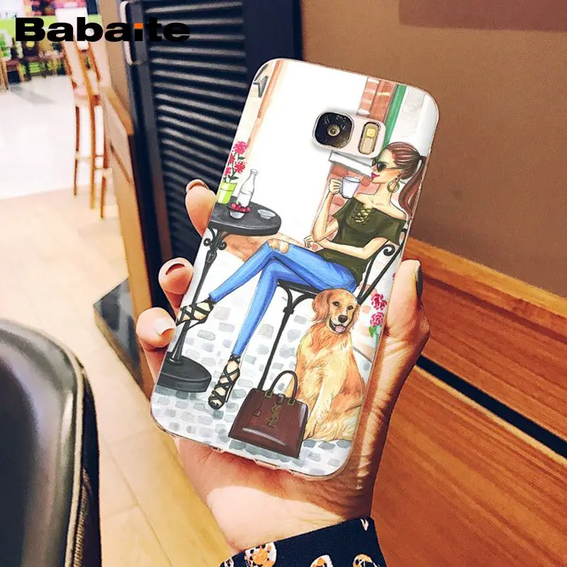 Модный тонкий чехол для телефона Babaite с кофейной чашкой мамы и дочки Samsung S5 S6 edge Plus