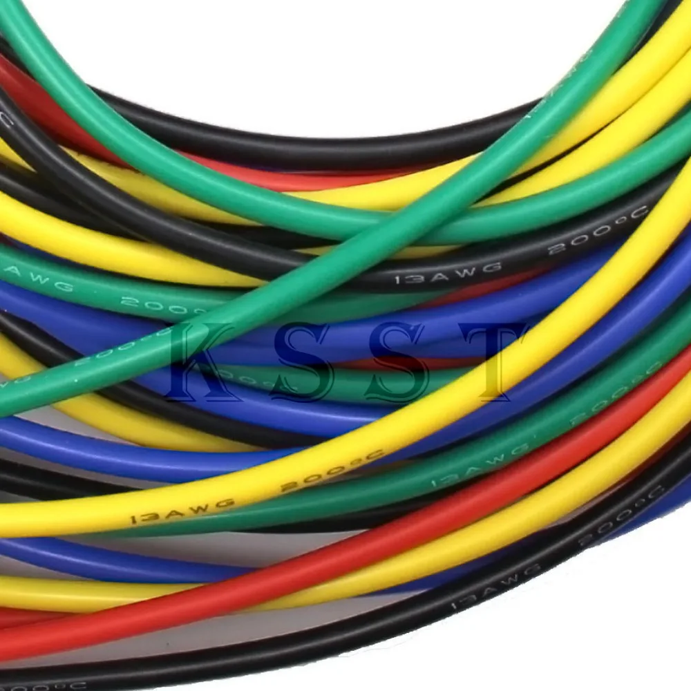 13AWG 5 метров красный черный теплостойкий мягкий силиконовый силикагель провод