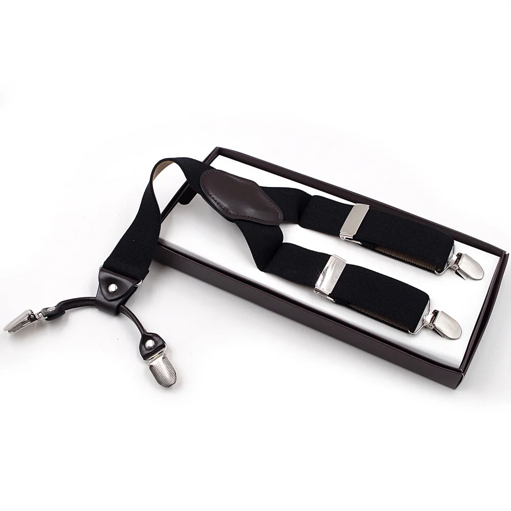 Bright Color Fashion Men's suspenders Wedding Groomsmen 4 Clips braces Elastic Y-Back Adjustable Suspenders | Аксессуары для