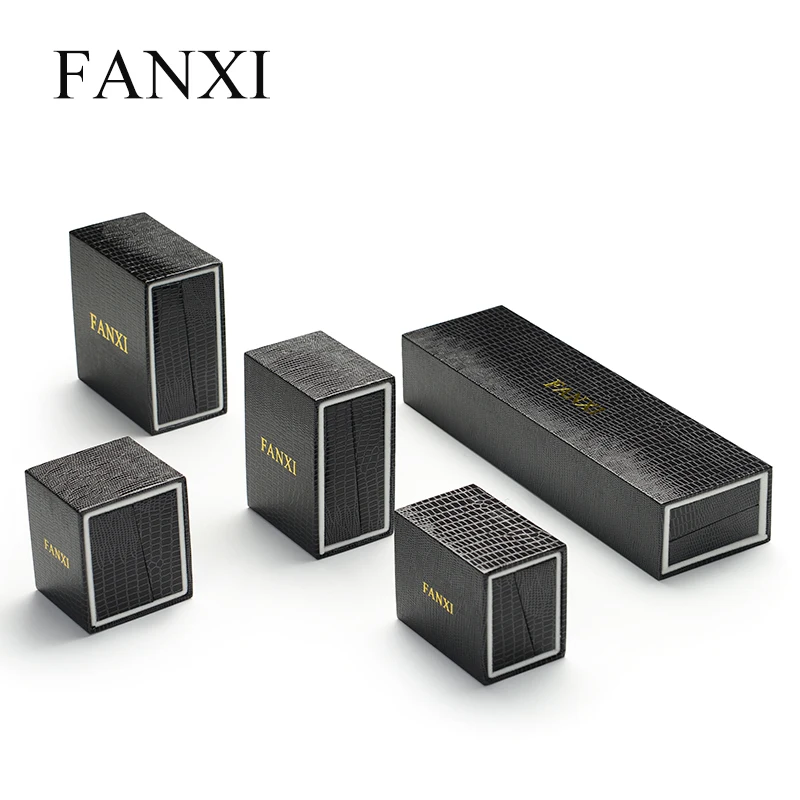 FANXI бумажные коробочки для ювелирных изделий из искусственной кожи с подвеской