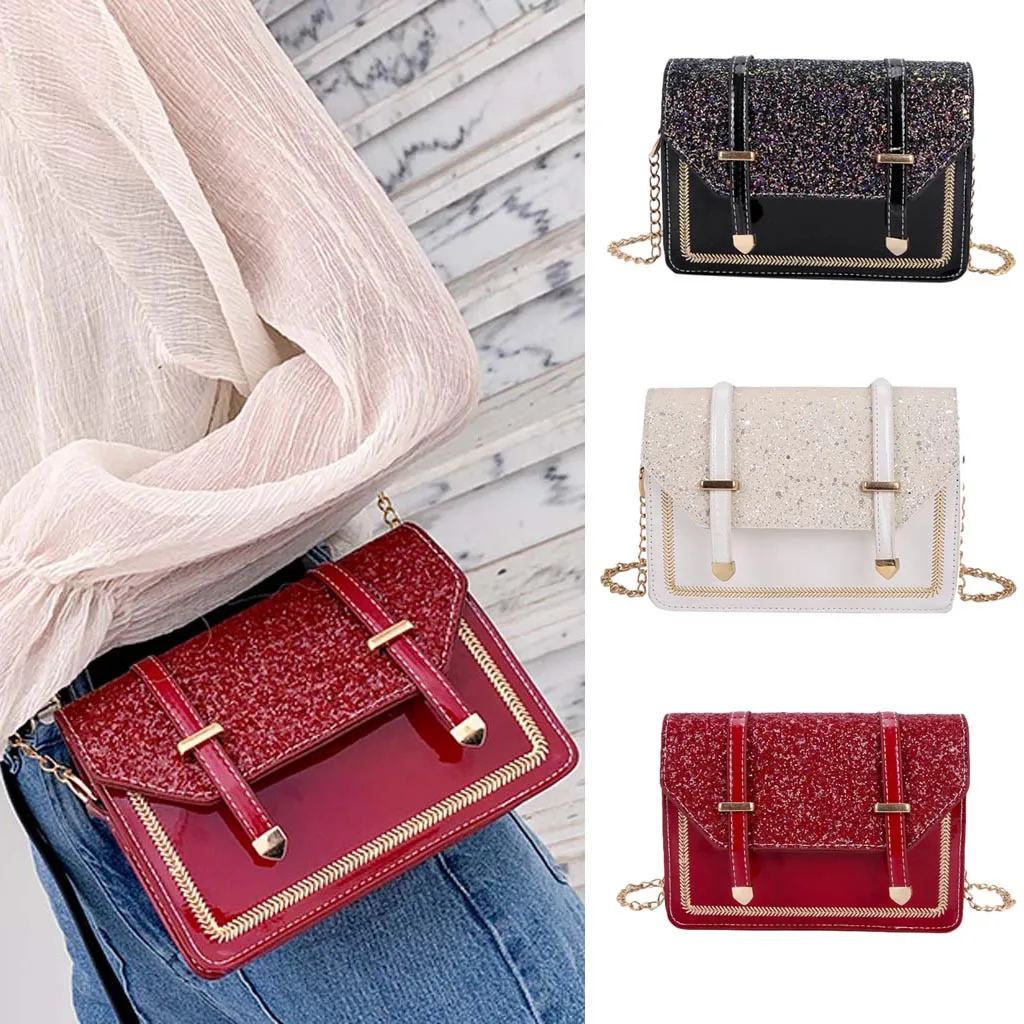 

Women's Bag Fashion Wild Chain Small Square Sequin Crossbody Shoulder bolsos mujer sac a main femme de marque soldes