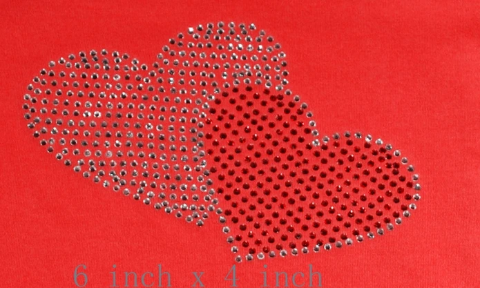 Перекрывающиеся сердца горный хрусталь передача железа на Стразы в форме 20