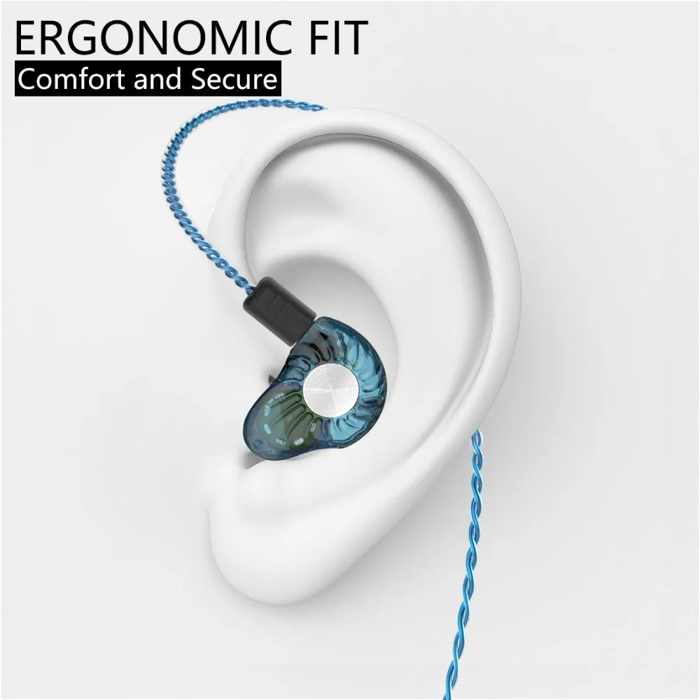 RevoNextRX8 наушники арматура и динамический гибрид в ухо HIFI бас DJ Спорт Наушники для
