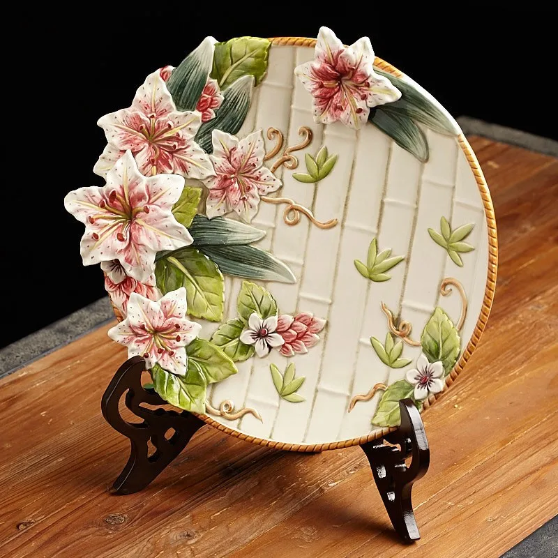 Spring lily декоративная настенная посуда фарфор декоративные тарелки винтажный