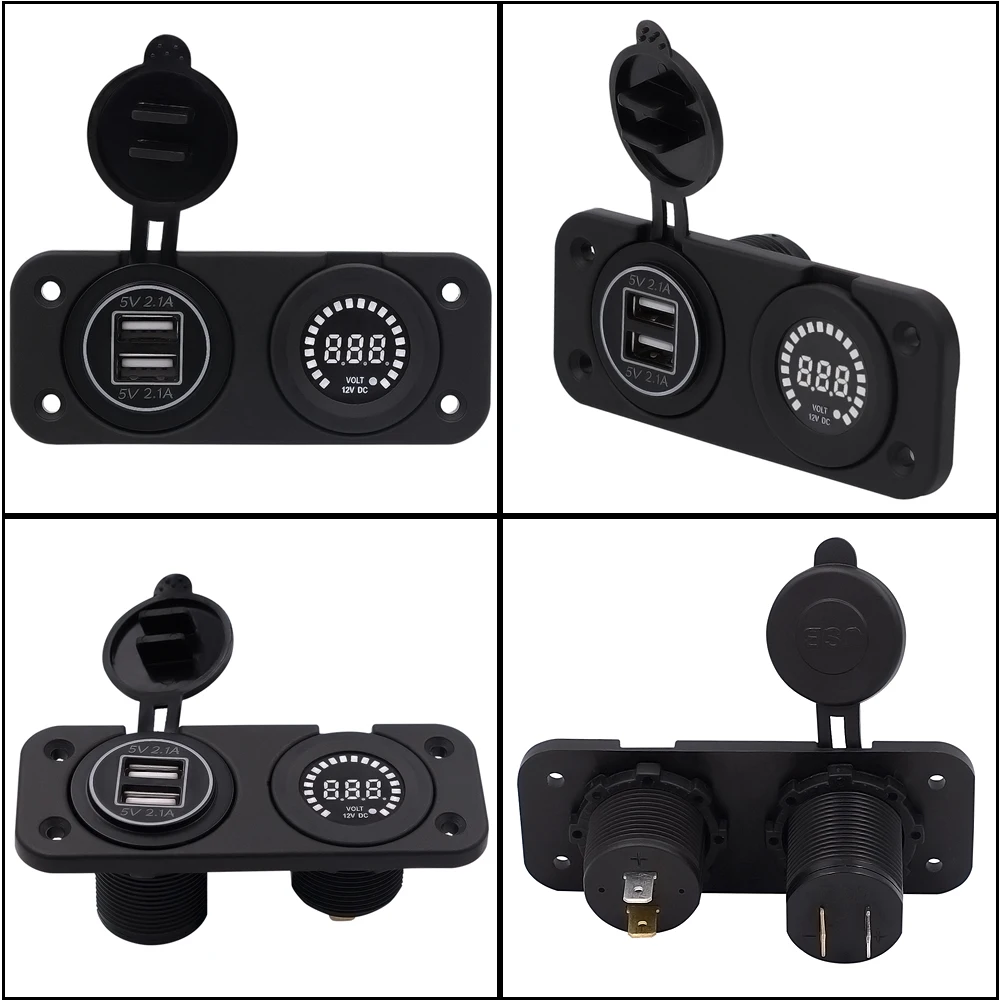 4.2A двойной Порты и разъёмы USB Автомобильное Зарядное устройство 12 В вольтметр