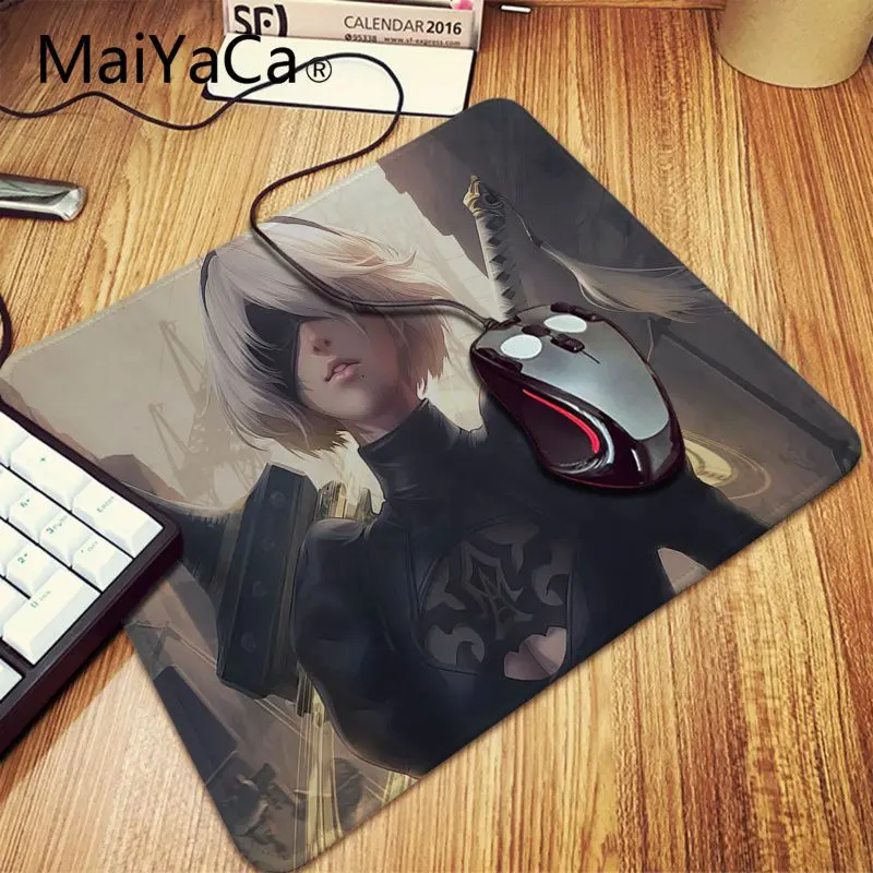 MaiYaCa, новинка, NieR Automata, коврик для мыши, геймер, игровые коврики, большой игровой коврик для мыши, геймер, мультяшный узор, коврик для мыши - Цвет: Lock Edge 25x29cm