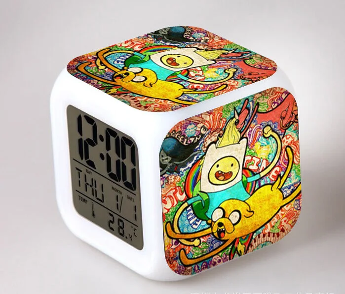 10 Горячая мультфильм reloj Цифровой де led Цвет ido 7 цветов флэш меняющие игрушки Детский будильник спальня ночные световые часы - Цвет: 10